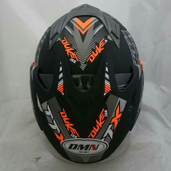 Helm 2 Kaca Double Visor Duke Black Doff Orange 2