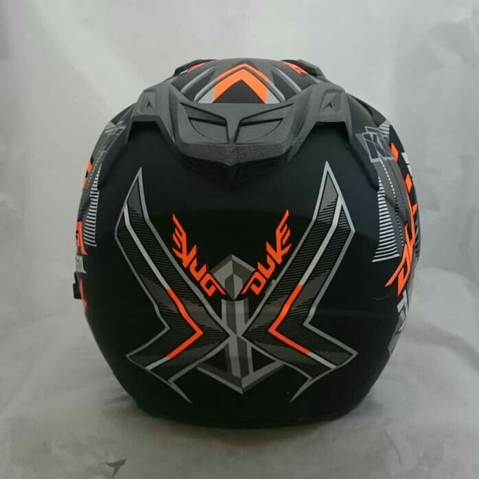 Helm 2 Kaca Double Visor Duke Black Doff Orange 3
