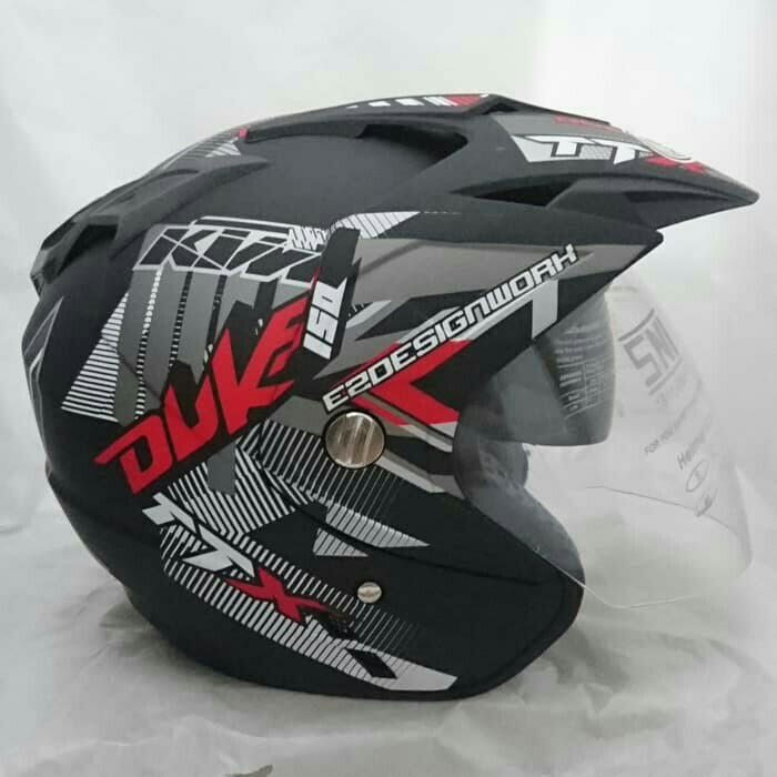 Helm DMN 2 Double Visor Duke Black Doff Red