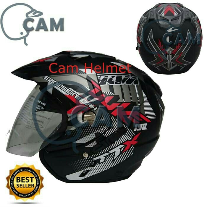 Helm DMN 2 Double Visor Duke Black Doff Red 5