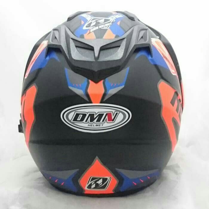 Helm DMN 2 Kaca Double Visor Nenki Black Doff Orange 2