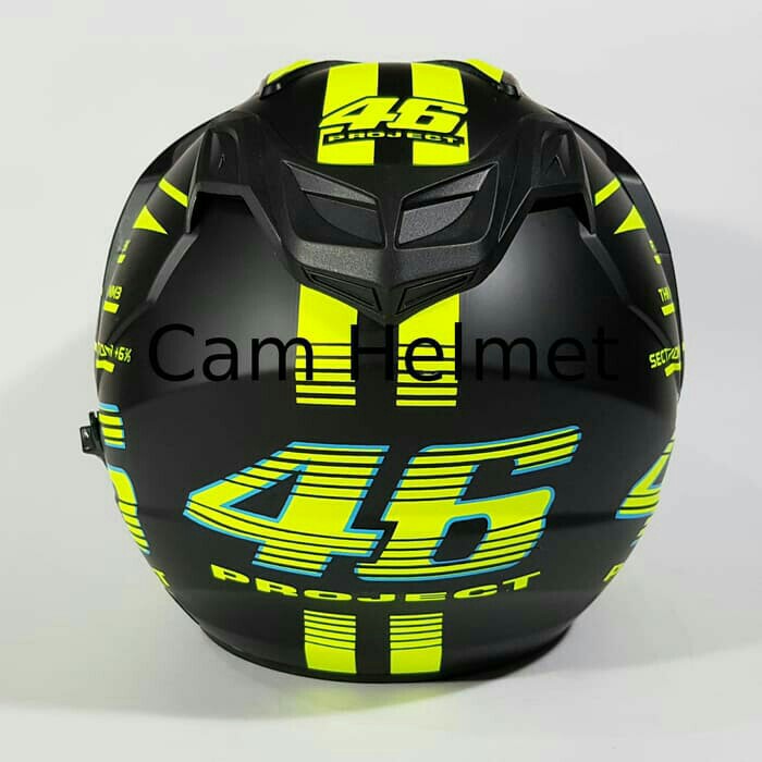 Helm KNC 2 Kaca 46 Rossi Black Doff Yellow 3
