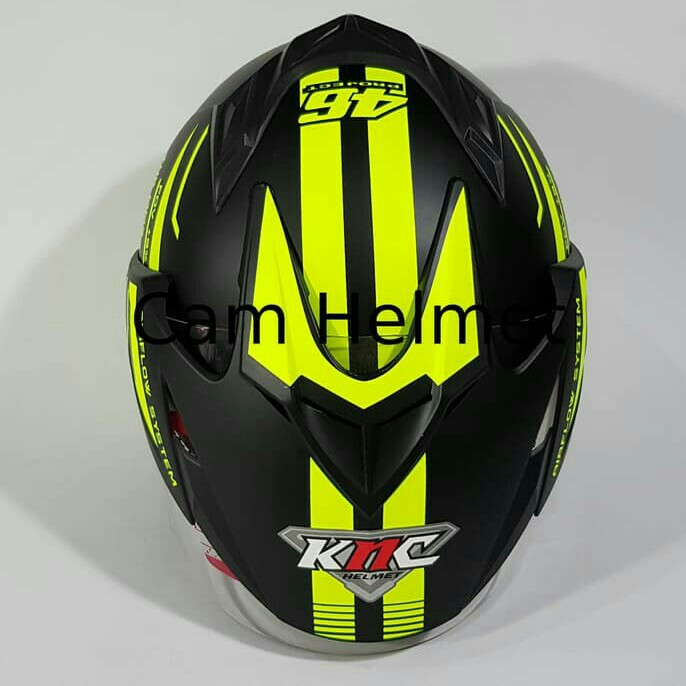 Helm KNC 2 Kaca 46 Rossi Black Doff Yellow 4