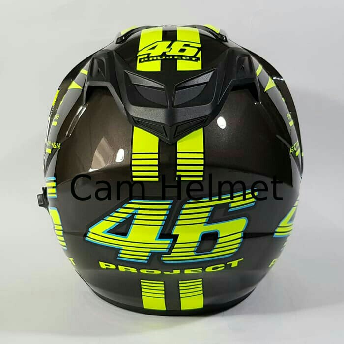 Helm KNC 2 Kaca Double Visor 46 Rossi Grey Gloss Yellow 3