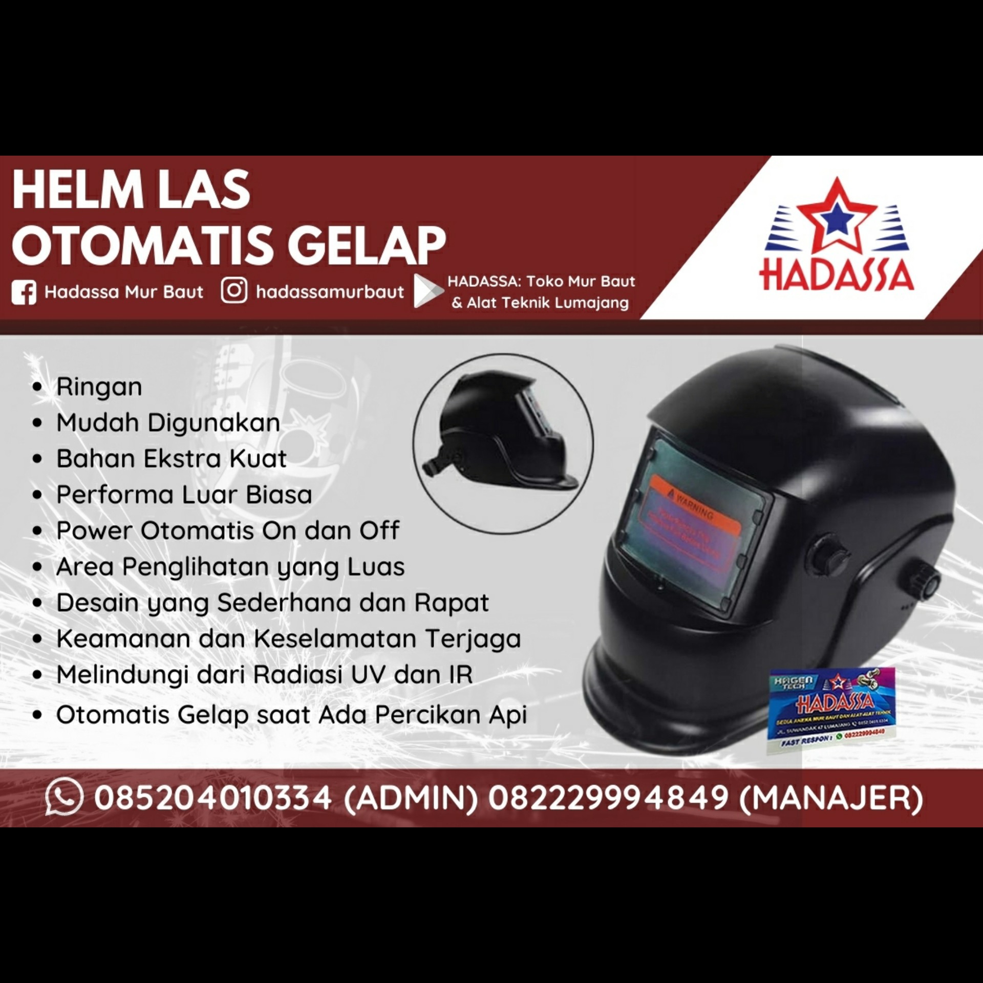 Helm Las Otomatis Gelap