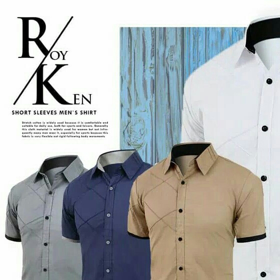 Hem Royken Kemeja Pria Lengan Pendek