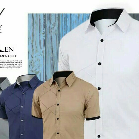 Hem Royken Kemeja Pria Lengan Pendek 2