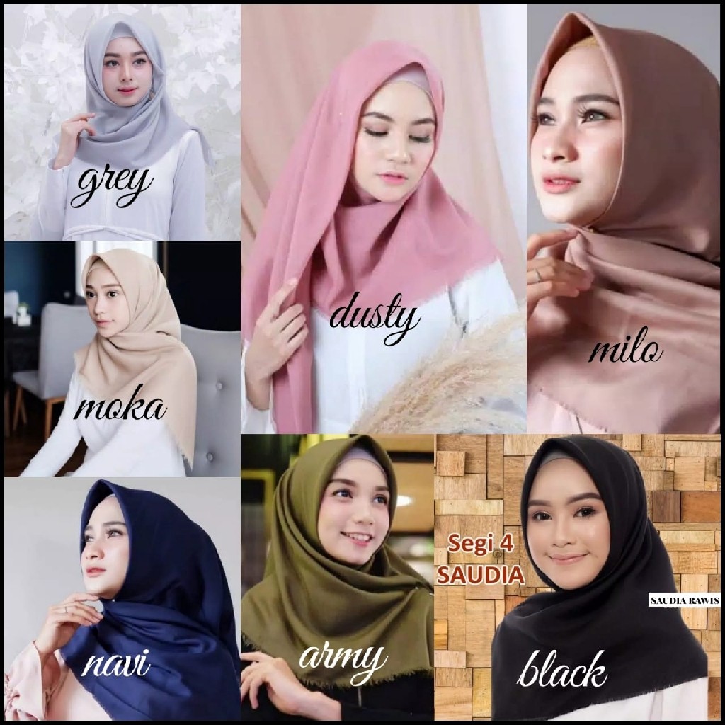 Hijab Saudia Rawis Jilbab Segi Empat Square Bella Bela Diamond Sabyan