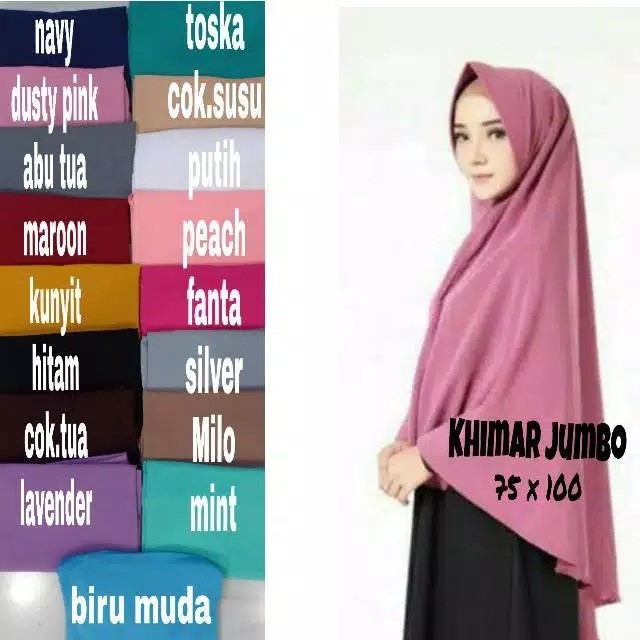 Hijabjilbab instan jumboKhimar pet syariKhimar jumbo XXL