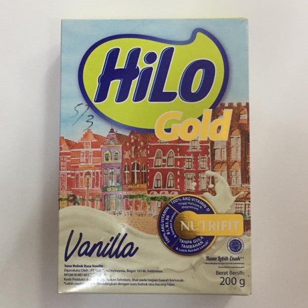 Hilo Gold  Susu Kalsium Vanilla Kotak 200g