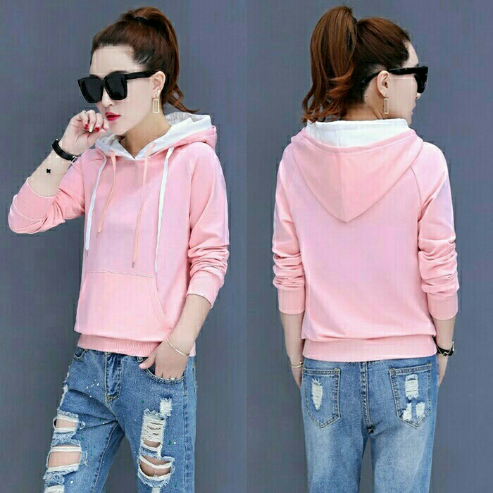 Hoodie Korean Style Pink