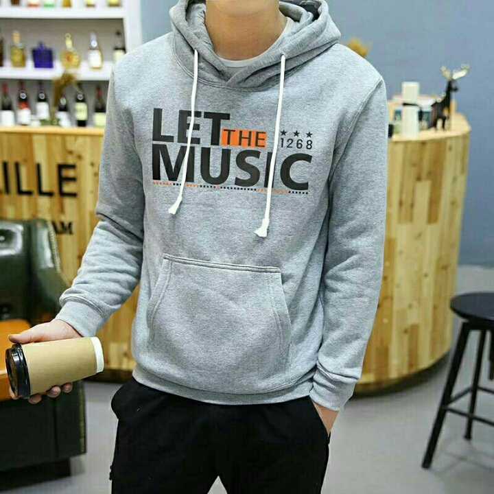 Hoodie Music Abu-Abu