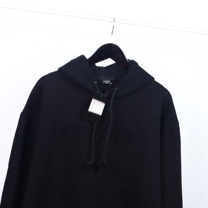 Hoodie PullnBear Embosh Black 2