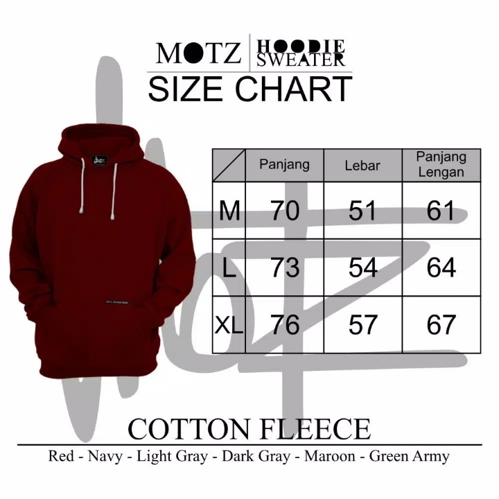 Hoodie Sweater Unisex Original By MOtz - Maroon 2