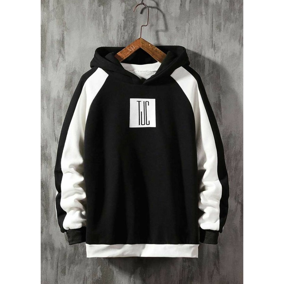 Hoodie hitam putih pria