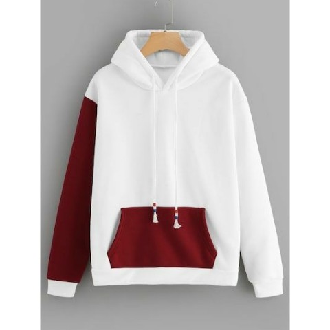 Hoodie merah putih pria
