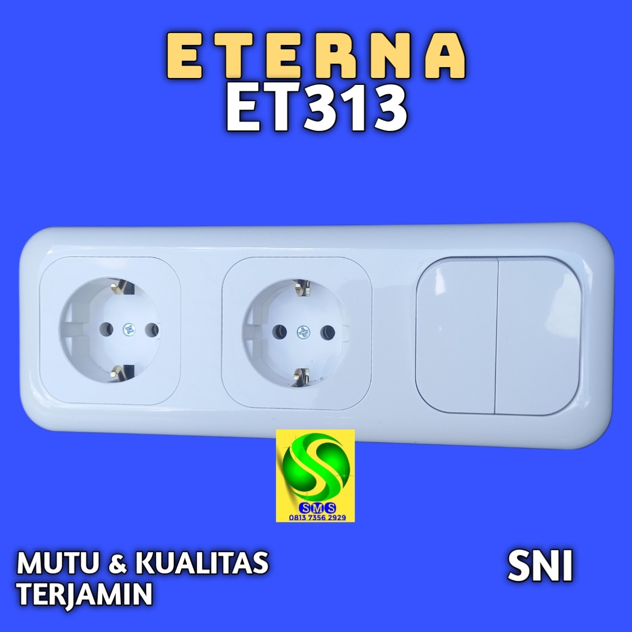 IB STOP KONTAK DOUBLE SAKLAR SERI ET313 ETERNA