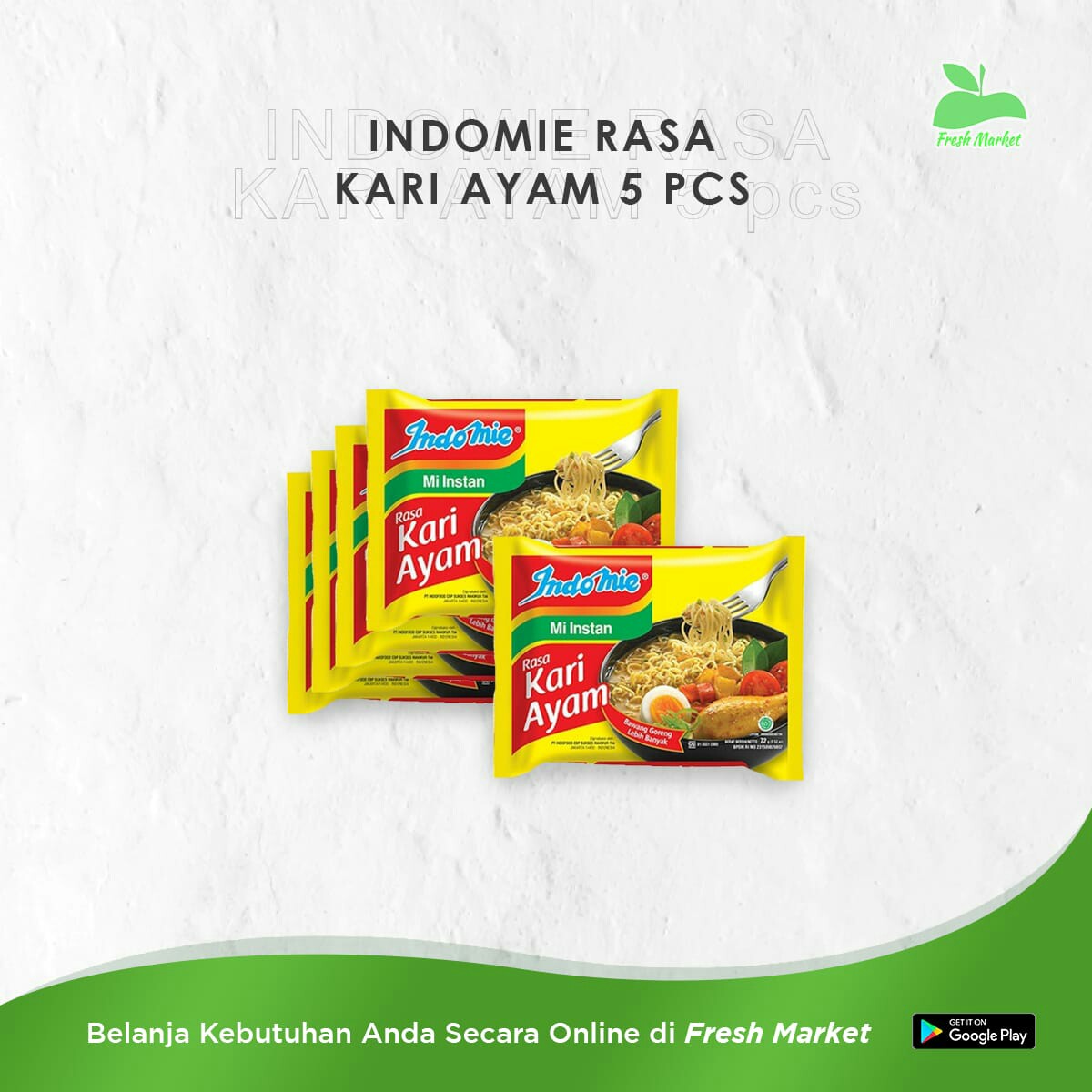 INDOMIE RASA KARI AYAM 5 PCS
