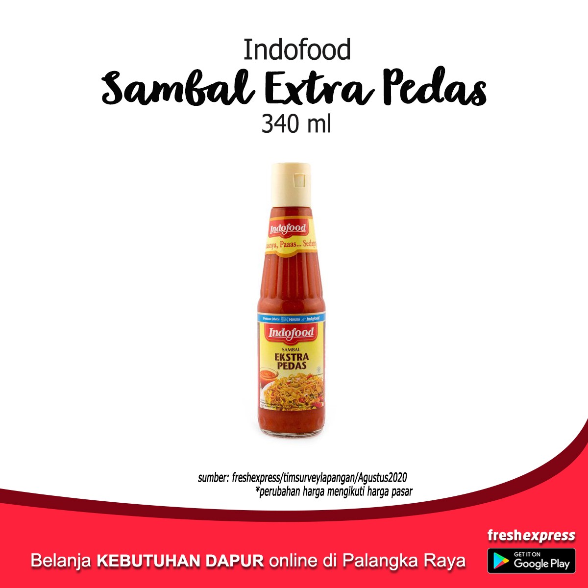 Indofood Sambal Extra Pedas 340 Ml