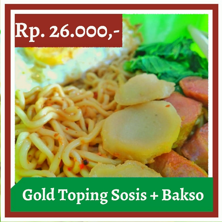 Indomie Geprexs 87-Gold Toping Sosis Plus Bakso