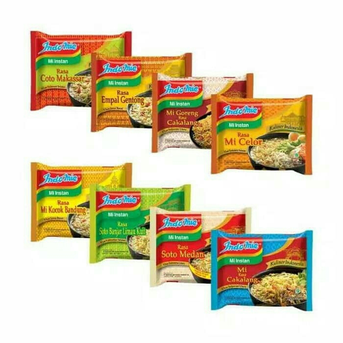 Indomie Selera Nusantara Paket Mie Instan 8 Variant Rasa Plus Bonus 2