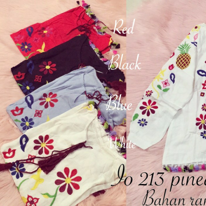 Io 213 pineapple Bahan rami full bordir fit to L hq 2
