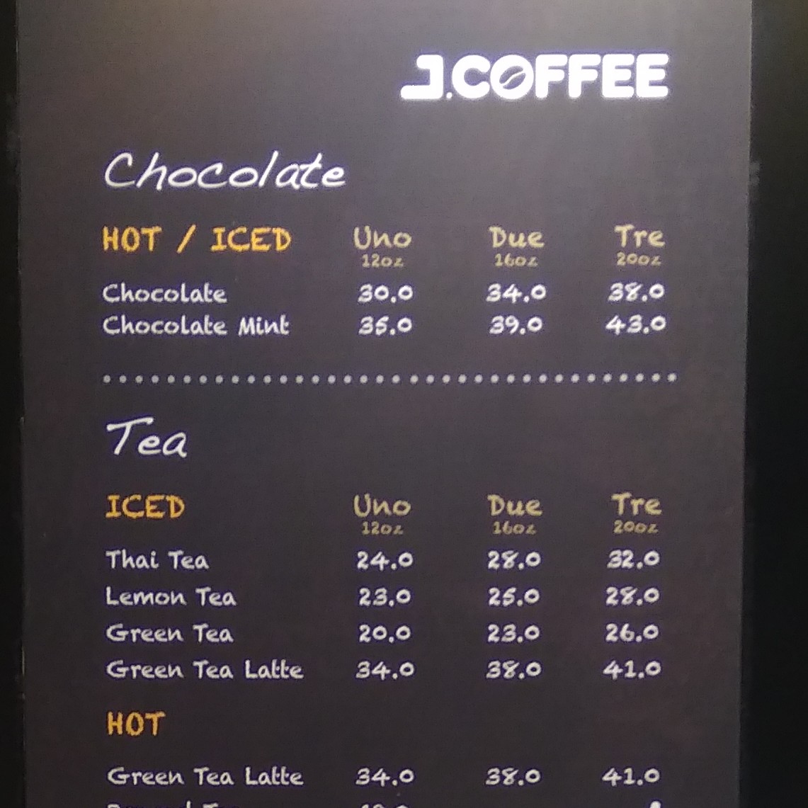 J Coffee Chcolate