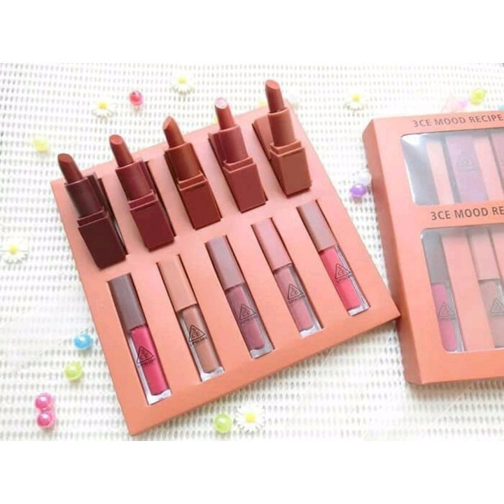 JAKARTA 3CE RECIPE LIP COLOR LIPSTICK KIT 10 PCS