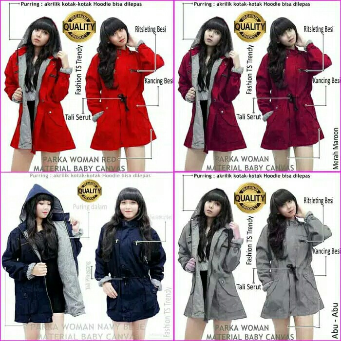 JAKET PARKA WANITA  JAKET PARKA CEWE  JAKET WANITA