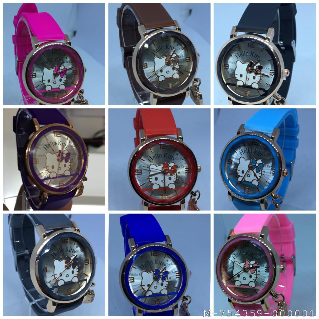 JAM TANGAN ANALOG KITTY RUBBER