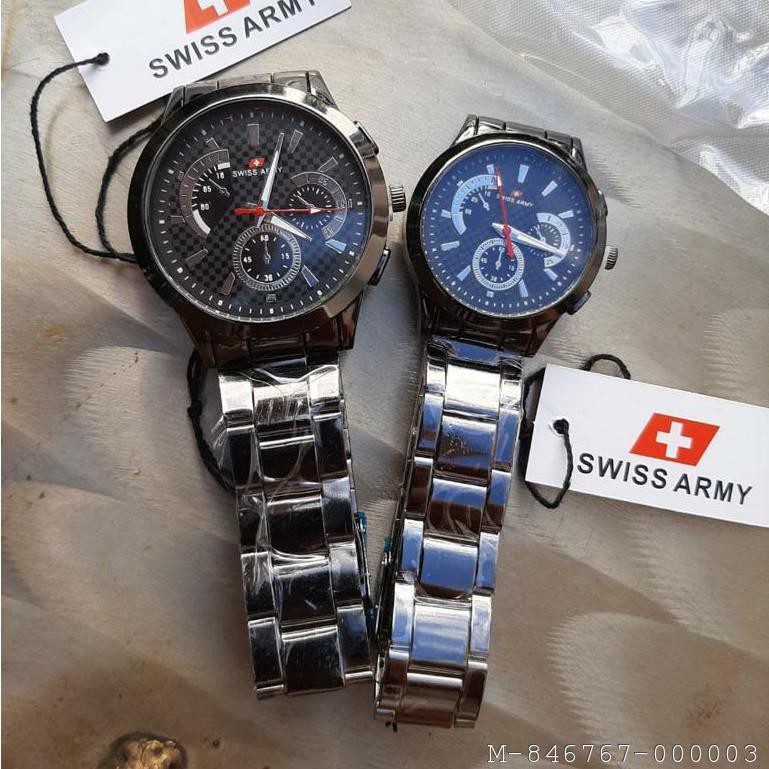 JAM TANGAN COUPLE SWISS ANALOG TALI RANTAI 2