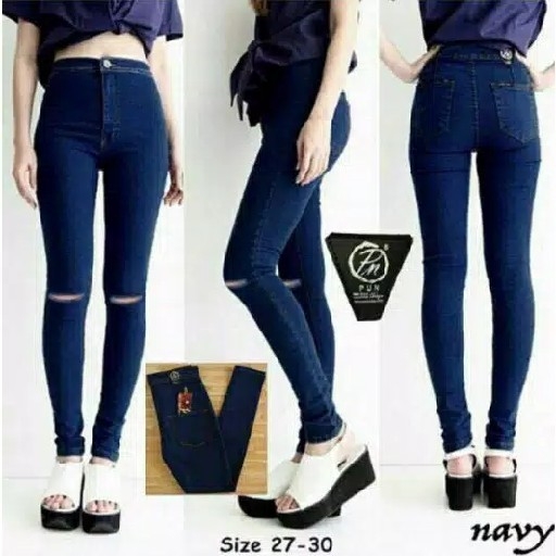JEANS HW PUNNY NAVY