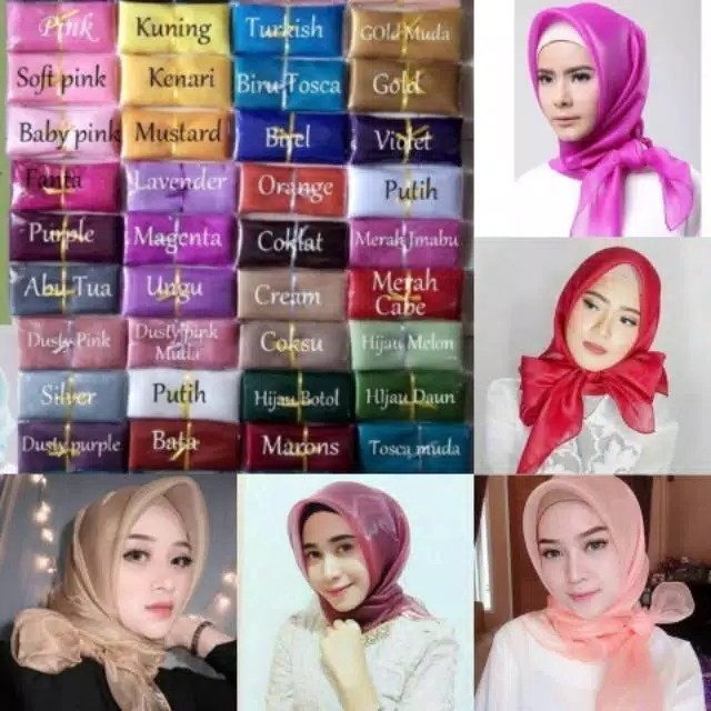JILBAB  KERUDUNG SEGI EMPAT ORGANZA SQUARE TERMURAH