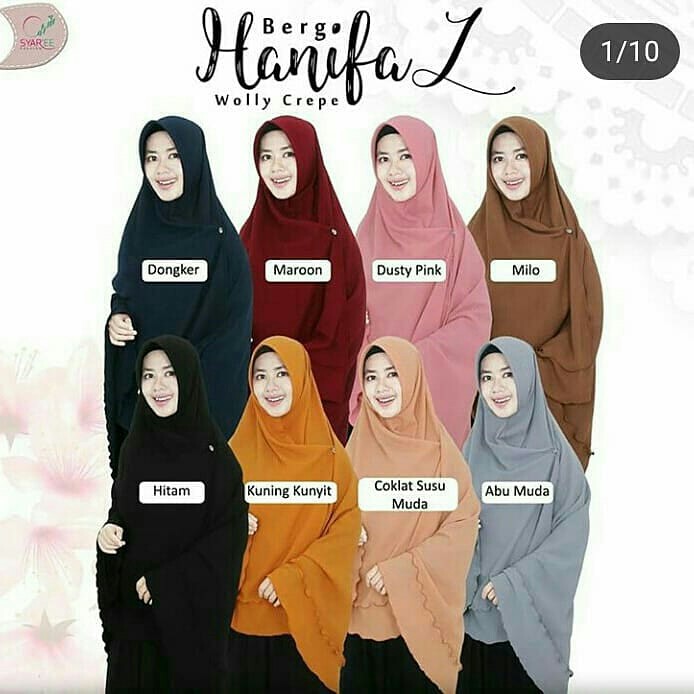 JILBAB SEMI INSTANT UK L MERK HANIFA PER UNIT