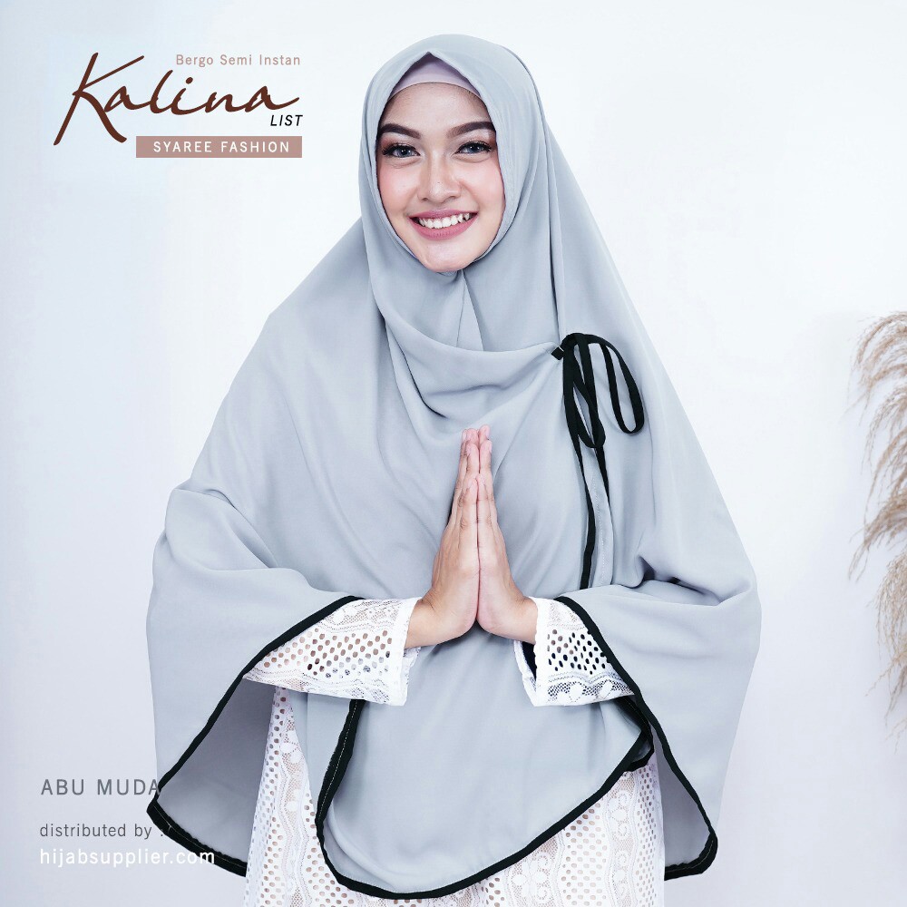 JILBAB SEMI INSTANT MERK KALINA LIST PER UNIT