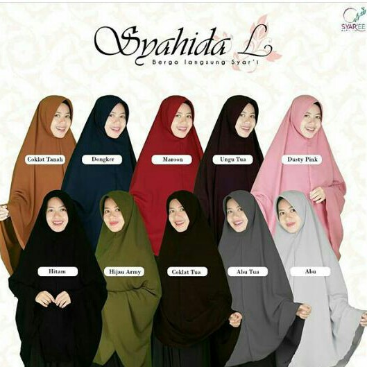 JILBAB SYAREE MERK SYAHIDA ANTEM PER UNIT