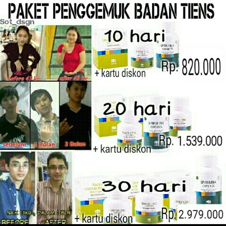 JUAL PAKET PENGGEMUK TIENS | TOKO TIENS SHOP BALI