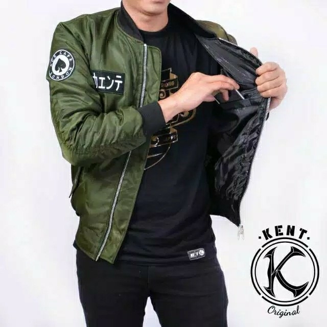 Jaket Bomber KENT RIDER GREEN