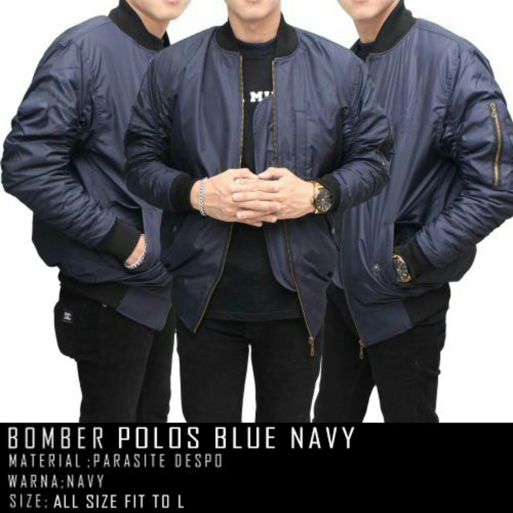 Jaket Bomber Polos Pria Waterproof 2