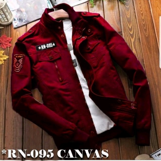Jaket Canvas RN095 Maroon