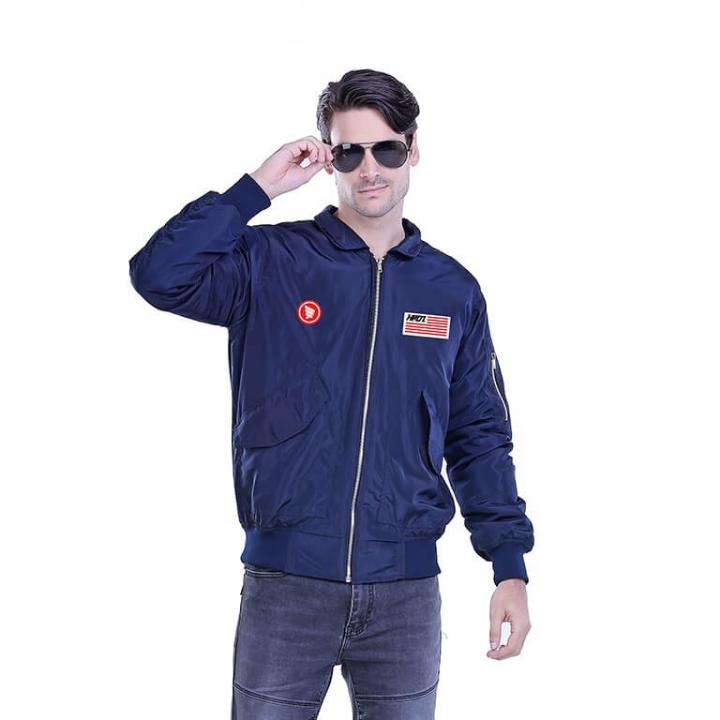 Jaket Hoodie Pria Distro Bomber Flag - H 2084
