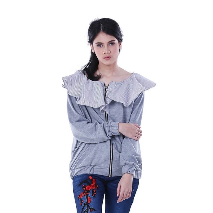 Jaket Hoodie Wanita Distro Remple - H 2585