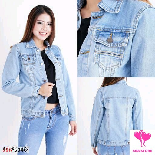 Jaket Jeans Denim Wanita 3346 - Biru