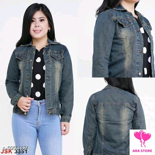 Jaket Jeans Denim Wanita 3351 - Bio Hijau-GreenWarna GreenBahan De