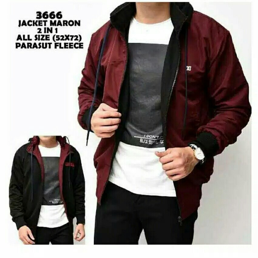 Jaket Parasut Bolak-Balik - Jaket Parasit Tow In One 2in1
