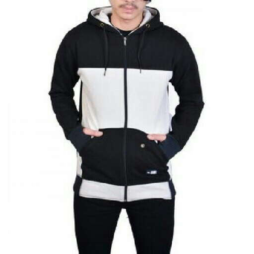 Jaket Zipper Reglan Grey Black