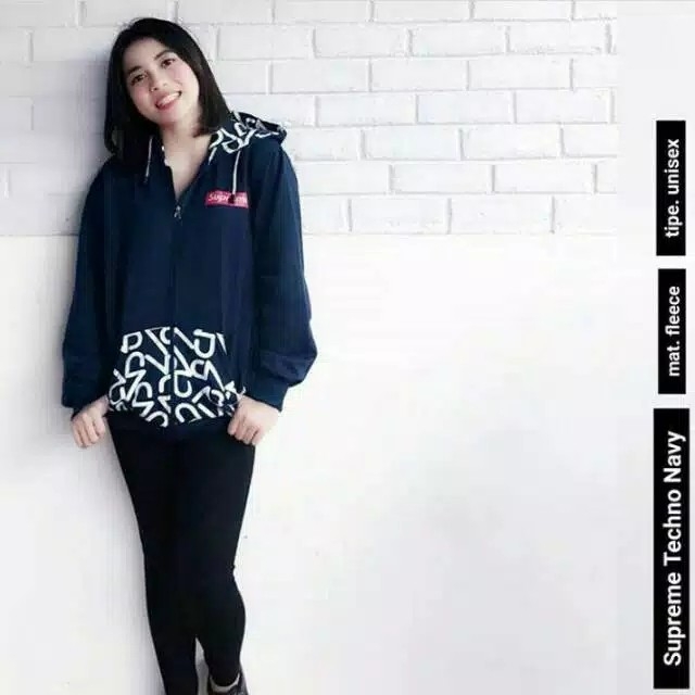 Jaket hodie supreme techno