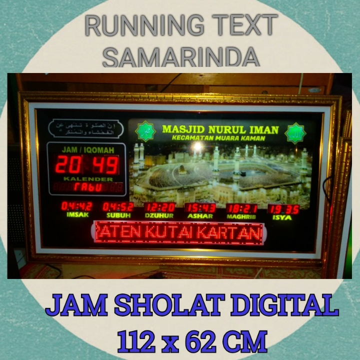 Jam Sholat Digital 112x62 Cm