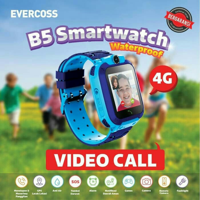 Jam Tangan Anak Smartwatch Kids Evercoss B5 Video Call 4G Resmi