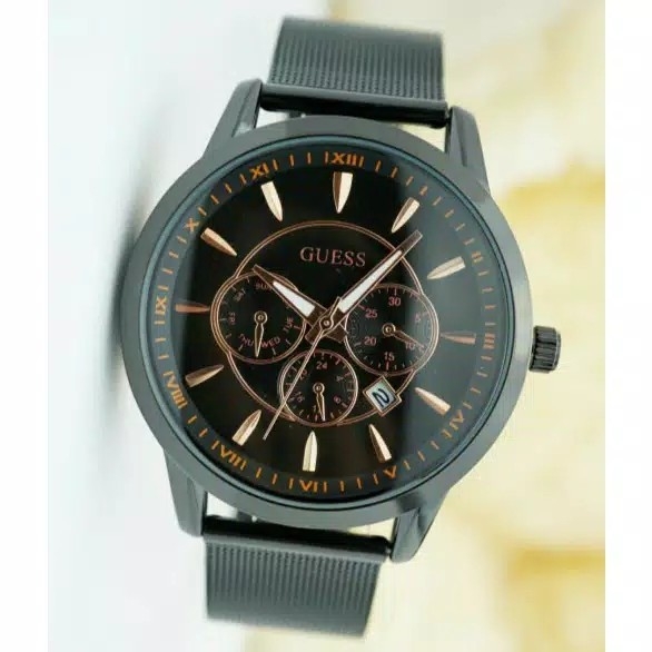 Jam Tangan Guess Rantai Pasir Chrono Aktif - Full Black